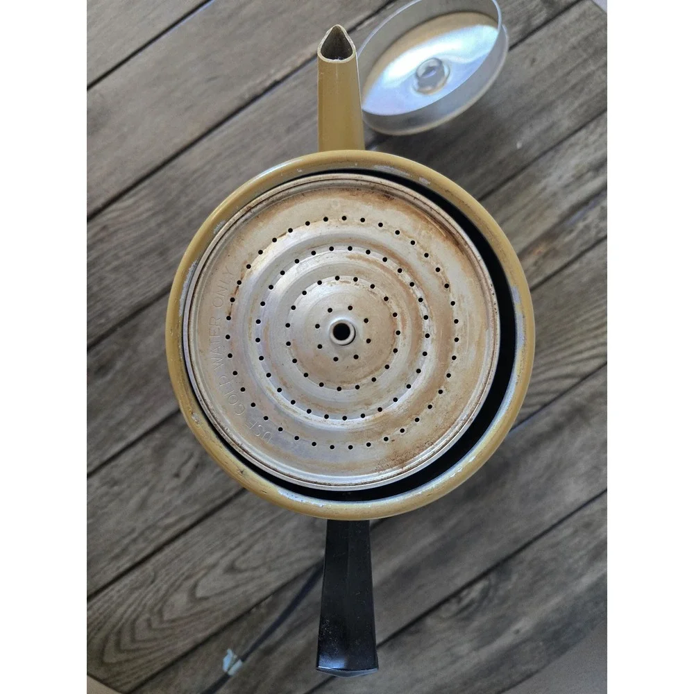 Vintage West Bend Westmark 1832 9 Cup Yellow Gold Coffee Percolator Works Retro